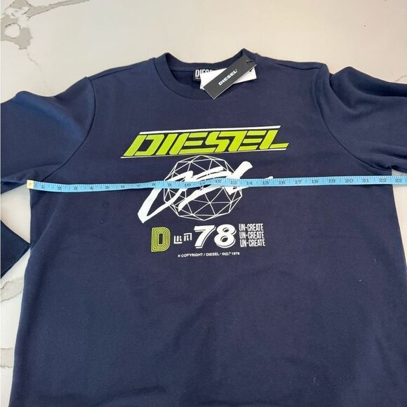 Diesel Black Sweatshirt with Neon Green and White Graphics - Picture 5 of 9